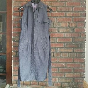 Jean Dress with Stripes Lining